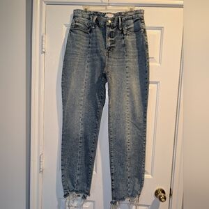 Good American Classic Blue Distressed High Rise Women's Jeans